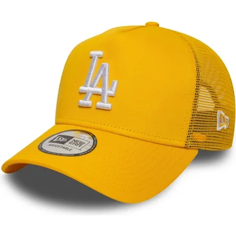 Boné trucker amarelo A Frame League Essential da Los Angeles Dodgers MLB da New Era