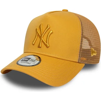Boné trucker amarelo com logo amarelo A Frame League Essential da New York Yankees MLB da New Era