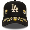 bone-trucker-preto-a-frame-floral-icon-da-los-angeles-dodgers-mlb-da-new-era