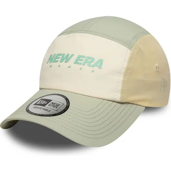 Boné curvo bege e verde ajustável Runner Tech da New Era