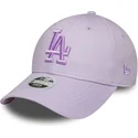 bone-curvo-violeta-ajustavel-para-mulheres-com-logo-violeta-9forty-league-essential-da-los-angeles-dodgers-mlb-da-new-era