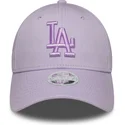bone-curvo-violeta-ajustavel-para-mulheres-com-logo-violeta-9forty-league-essential-da-los-angeles-dodgers-mlb-da-new-era