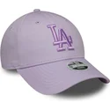 bone-curvo-violeta-ajustavel-para-mulheres-com-logo-violeta-9forty-league-essential-da-los-angeles-dodgers-mlb-da-new-era