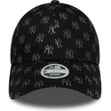 bone-curvo-preto-ajustavel-para-mulheres-9forty-monogram-da-new-york-yankees-mlb-da-new-era