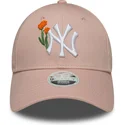 bone-curvo-rosa-ajustavel-para-mulheres-9forty-beaded-da-new-york-yankees-mlb-da-new-era