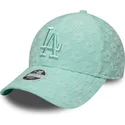 bone-curvo-verde-ajustavel-para-mulheres-9forty-floral-towelling-da-los-angeles-dodgers-mlb-da-new-era