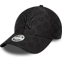 bone-curvo-preto-ajustavel-para-mulheres-9forty-floral-towelling-da-new-york-yankees-mlb-da-new-era