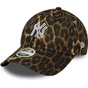 bone-curvo-leopardo-ajustavel-para-mulheres-9twenty-outline-da-new-york-yankees-mlb-da-new-era