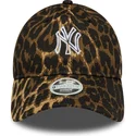 bone-curvo-leopardo-ajustavel-para-mulheres-9twenty-outline-da-new-york-yankees-mlb-da-new-era
