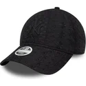 bone-curvo-preto-ajustavel-para-mulheres-com-logo-preto-9twenty-broderie-da-new-york-yankees-mlb-da-new-era