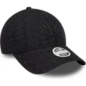bone-curvo-preto-ajustavel-para-mulheres-com-logo-preto-9twenty-broderie-da-new-york-yankees-mlb-da-new-era