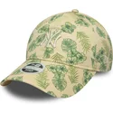 bone-curvo-bege-ajustavel-para-mulheres-9twenty-all-over-print-tropical-da-new-york-yankees-mlb-da-new-era