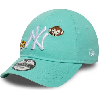 Boné curvo verde ajustável para criança 9FORTY Animal Icon da New York Yankees MLB da New Era