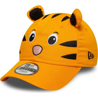 Boné curvo laranja ajustável para criança 9FORTY Animal da New Era