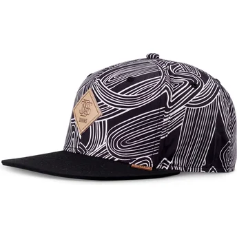 Boné plano preto snapback MA Pattern da Djinns