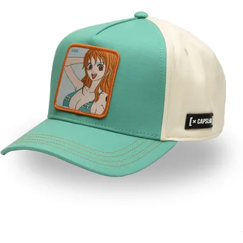 Boné curvo azul e branco snapback Nami OP5 NAM One Piece da Capslab