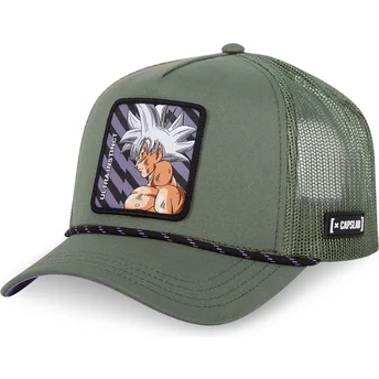 Boné trucker verde Son Goku Ultra Instinct DBS6 ULT Dragon Ball da Capslab