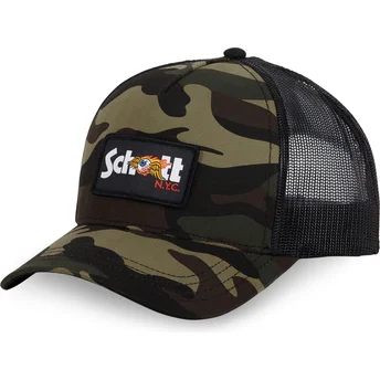 Boné trucker camuflagem ARMY da Von Dutch x Schott NYC