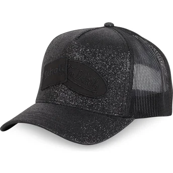 Boné trucker preto GLITTER da Von Dutch x Schott NYC