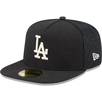 Boné plano preto justo 59FIFTY Day A Frame da Los Angeles Dodgers MLB da New Era