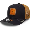 bone-trucker-azul-marinho-e-castanho-9seventy-stretch-snap-debossed-logo-da-new-york-yankees-mlb-da-new-era
