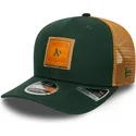 bone-trucker-verde-e-castanho-9seventy-stretch-snap-debossed-logo-da-oakland-athletics-mlb-da-new-era