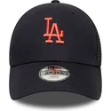 bone-trucker-azul-marinho-ajustavel-para-crianca-com-logo-vermelho-9forty-homefield-da-los-angeles-dodgers-mlb-da-new-era