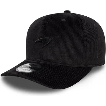 Boné curvo preto snapback 9FIFTY Cord Precurved da McLaren Racing Formula 1 da New Era