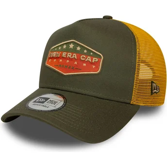 Boné trucker verde e amarelo A Frame Cotton Patch da New Era
