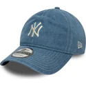 bone-curvo-azul-ajustavel-9twenty-denim-da-new-york-yankees-mlb-da-new-era