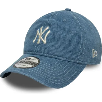 Boné curvo azul ajustável 9TWENTY Denim da New York Yankees MLB da New Era
