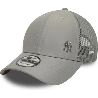 Boné trucker cinza ajustável 9FORTY Flawless da New York Yankees MLB da New Era