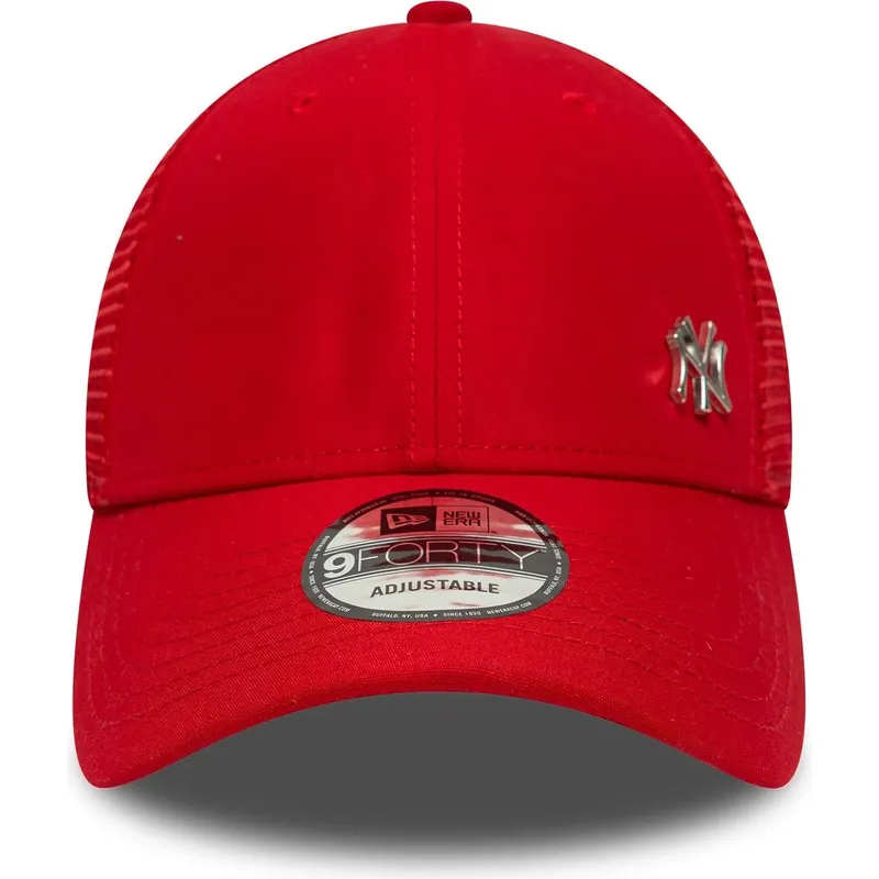bone-trucker-vermelho-ajustavel-9forty-flawless-da-new-york-yankees-mlb-da-new-era