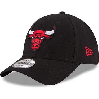 Boné curvo preto ajustável para criança 9FORTY The League da Chicago Bulls NBA da New Era