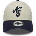 bone-curvo-bege-e-azul-marinho-ajustavel-9forty-linen-da-new-era