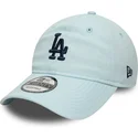 bone-curvo-azul-ajustavel-com-logo-azul-marinho-9twenty-linen-da-los-angeles-dodgers-mlb-da-new-era