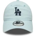 bone-curvo-azul-ajustavel-com-logo-azul-marinho-9twenty-linen-da-los-angeles-dodgers-mlb-da-new-era