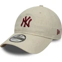 bone-curvo-bege-ajustavel-9twenty-linen-da-new-york-yankees-mlb-da-new-era