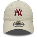bone-curvo-bege-ajustavel-9twenty-linen-da-new-york-yankees-mlb-da-new-era