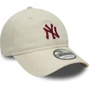 bone-curvo-bege-ajustavel-9twenty-linen-da-new-york-yankees-mlb-da-new-era