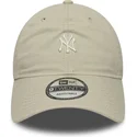 bone-curvo-bege-ajustavel-9twenty-mini-logo-washed-da-new-york-yankees-mlb-da-new-era