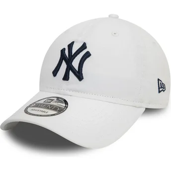 Boné curvo branco ajustável com logo azul 9TWENTY Core Classic da New York Yankees MLB da New Era