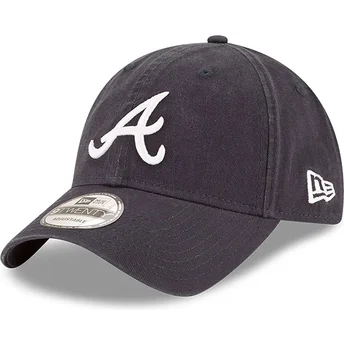 Boné curvo azul marinho ajustável 9TWENTY Core Classic da Atlanta Braves MLB da New Era