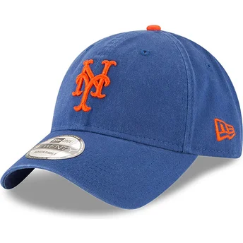 Boné curvo azul ajustável 9TWENTY Core Classic da New York Mets MLB da New Era