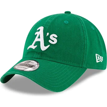 Boné curvo verde ajustável 9TWENTY Core Classic da Oakland Athletics MLB da New Era
