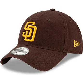 Boné curvo castanho ajustável 9TWENTY Core Classic da San Diego Padres MLB da New Era