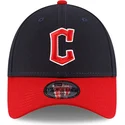 bone-curvo-azul-marinho-e-vermelho-ajustavel-9forty-the-league-da-cleveland-guardians-mlb-da-new-era