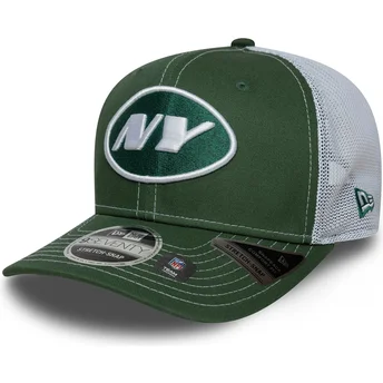 Boné trucker verde e branco 9SEVENTY Stretch Snap da New York Jets NFL da New Era