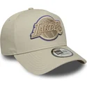 bone-curvo-bege-snapback-com-logo-bege-e-frame-tonal-outline-da-los-angeles-lakers-nba-da-new-era