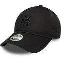 bone-curvo-preto-ajustavel-para-mulheres-com-logo-preto-9twenty-bow-back-da-new-york-yankees-mlb-da-new-era